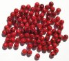 100 6mm Opaque Dark Red & Black Speckle Beads